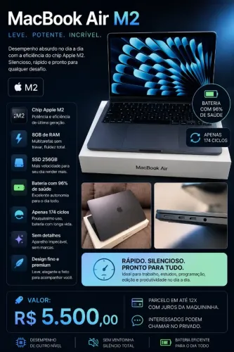 MacBook Air M2 | 13 Pol. | 8GB RAM | 256GB SSD | Midnight