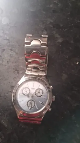 Swatch série prata médio novo girando tudo