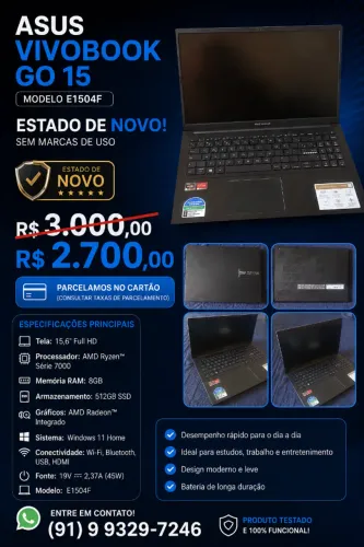 Notebook em estado de ZERO