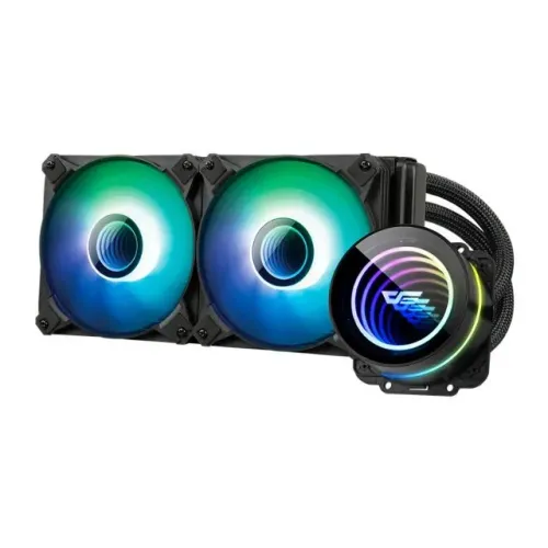 Water Cooler Aigo Darkflash Twister DX240 V2.6, ARGB, 240mm, Preto, DX240V2-6BK - Usado