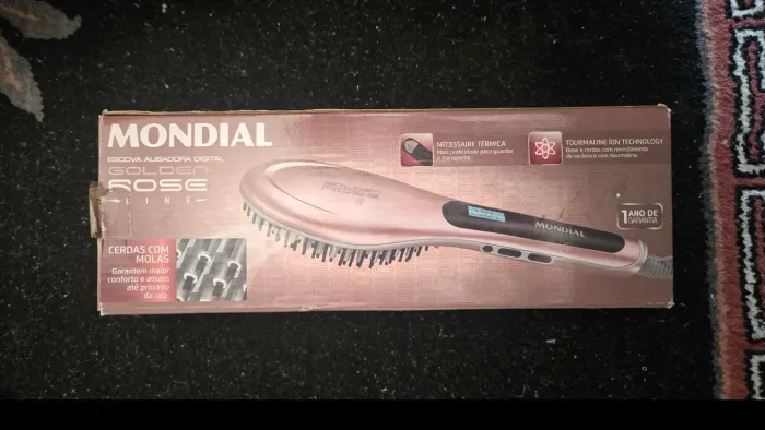 Escova alisadora digital golden rose line MONDIAL