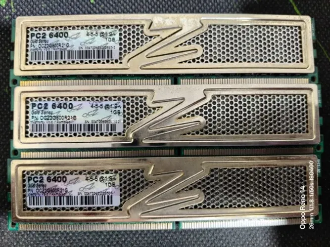 3x1 Memórias ddr2 800MHZ OCZ GOLD Raro