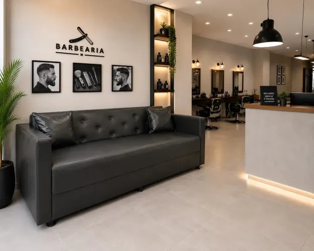 SOFÁ 3 lugares, RESISTENTE para Recepção, Barbearia, comércio