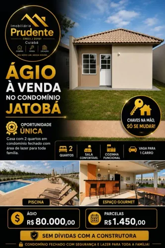 Casa em Condomínio para Venda em Cuiabá, São Sebastião, 2 dormitórios, 1 banheiro