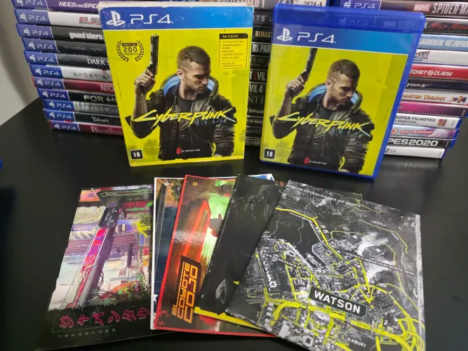 Cyberpunk 2077 com mapa e cartão postal Jogo ps4