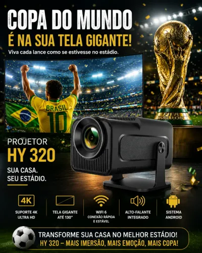 Projetor HY320 | Android 11 | 1080p Nativo | WiFi 6 | Portátil