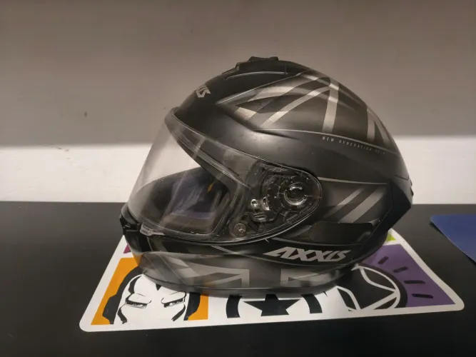 Capacete ASX / Axxis Draken UK Preto Fosco - Grafismo Reino Unido