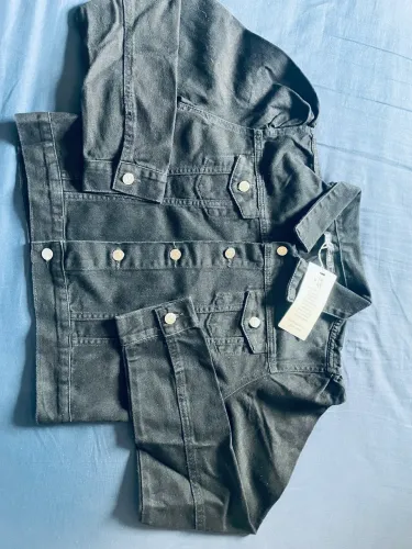 Jaqueta Jeans Preta Feminina