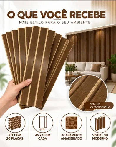 72 Placas decorativas ripadas 45x11