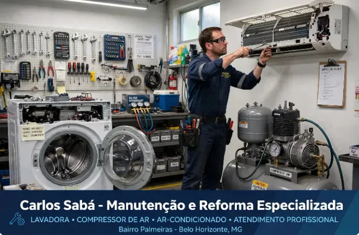 Manutenção e reforma (compressores de ar, máquinas de lavar, ar condicionado)