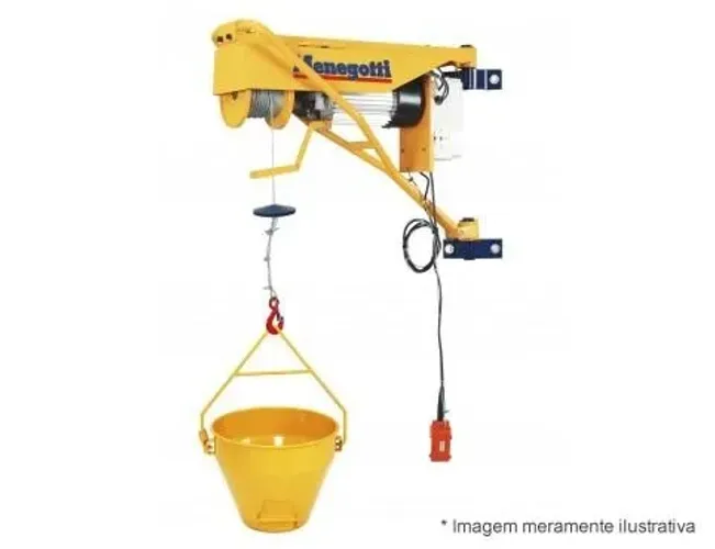 Guincho de Coluna 200kg com motofreio (motor bifásico 220v MENEGOTTI)