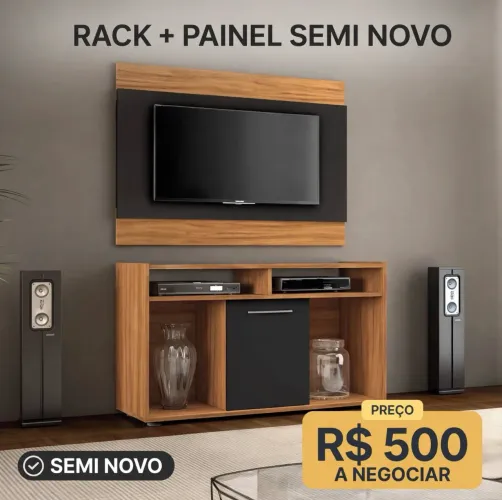 Vende-se rack + painel semi novo (a negociar )