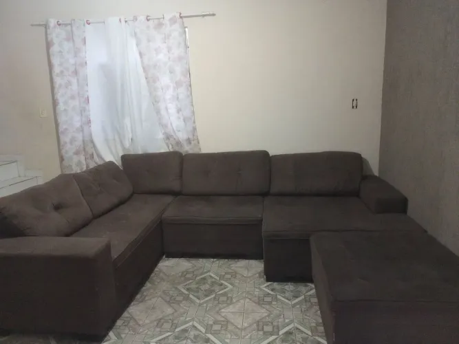 Sofá modular de canto com puff
