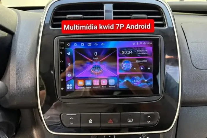 Multimídia kwid 7P Android 2ram 32g carplay YouTube Netflix wi-fi Waze bluetooth 