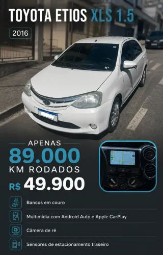 Toyota Etios XLS Sedan 1.5 Flex 16V 4P Mec. 2016