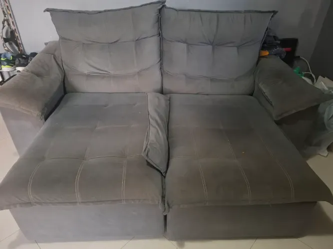 PRA SAIR HOJE SOFA CINZA DE 2METROS