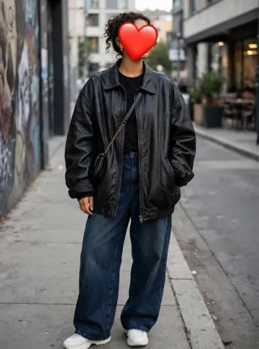 Jaqueta de Couro Legítimo Preta Oversized - Modelo Vintage Americano