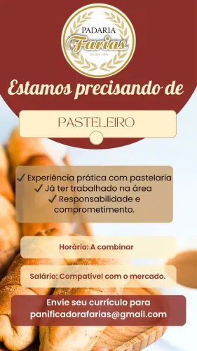 Vaga para pasteleiro