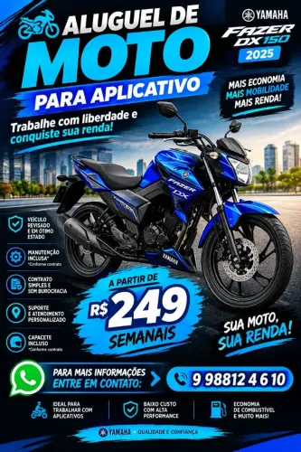 Vendo ou alugo - fazer 150 2025 - novíssima só 7mil km - 249.00 p semana - opção de compra