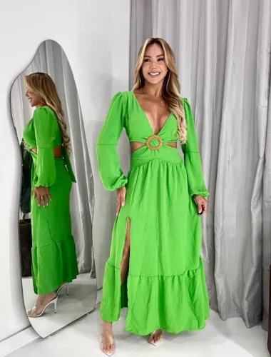 Vestido Verde Longo Social Novo