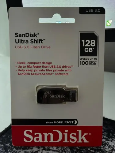 Pen Drive Sandisk Ultra Shift, 128GB, USB 3.0, Preto - LACRADO