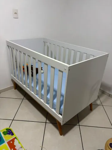 Berço 3 em 1 retrô + colchão pró saúde baby Ortobom