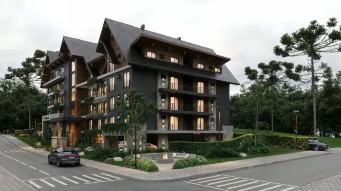 APARTAMENTO EM GRAMADO COM 1 DORMITÓRIO/LOFT A VENDA EM 84X