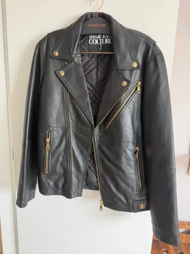 Jaqueta de Couro Versace Jeans Couture Preta