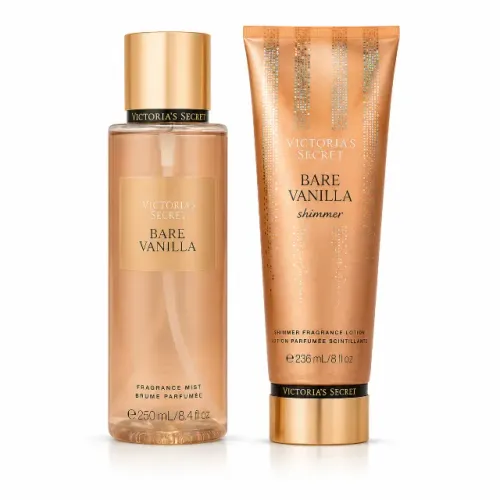 Kit Victoria's Secret Bare Vanilla Original Body Splash 250ml + Creme Shimmer 236ml Origin