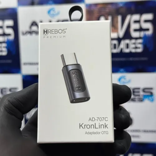 Adaptador OTG Hrebos KronLink AD-707C Type-C Macho para Lightning Fêmea