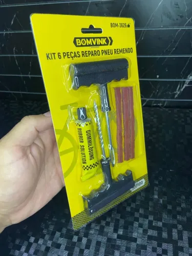 KIT 6 PEÇAS REPARO PNEU REMENDO BOM-3626 BomVink