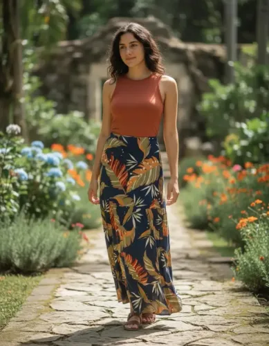Saia longa Floral feminina nova tamanho P