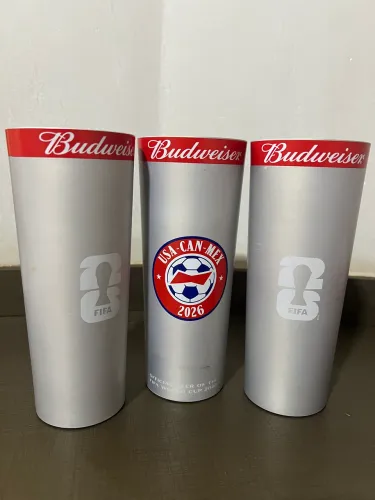 Kit Três Copos de Alumínio Budweiser Copa do Mundo - Alucup