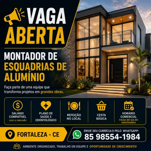 MONTADOR DE ESQUADRIAS DE ALUMÍNIO