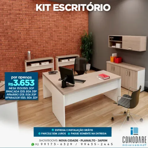 Kit Escritório Completo 4 Peças - R$ 3.653