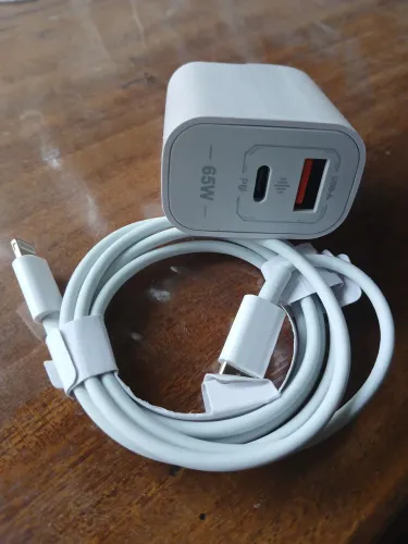 carregador Turbo 65W GaN+ Cabo|iPhone e Android.