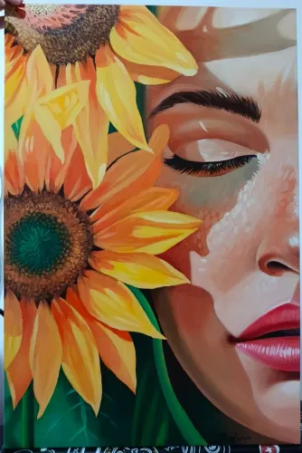 Pintura decorativa, pintura a óleo feita à mão, 90 x 60 cm
