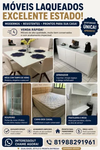 Móveis laqueados em excelente estado 