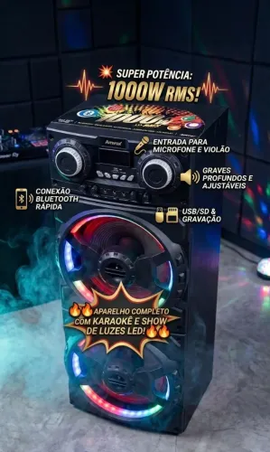 Amvox 1000W RMS - Som Profissional e Show de Luzes para Sua Casa! 