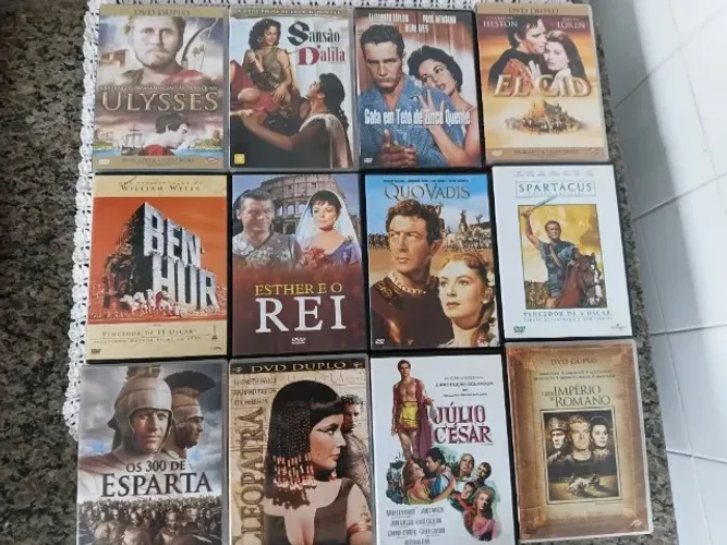 Clássicos Épicos da Era de Ouro do Cinema em DVDs em ótimo estado! (venda por unidade.)