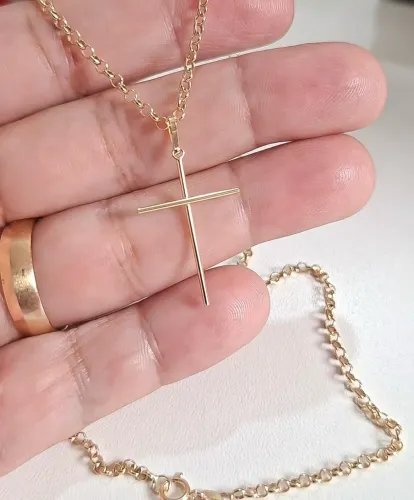 PINGENTE CRUZ OURO 18K