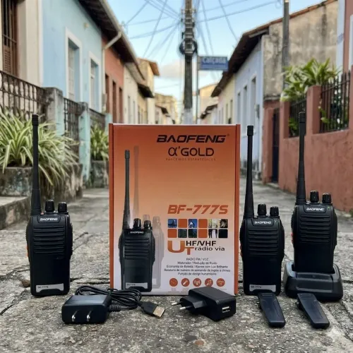 Kit Par Rádio Comunicador Walkie Talkie Baofeng BF-777S Profissional Longo Alcance