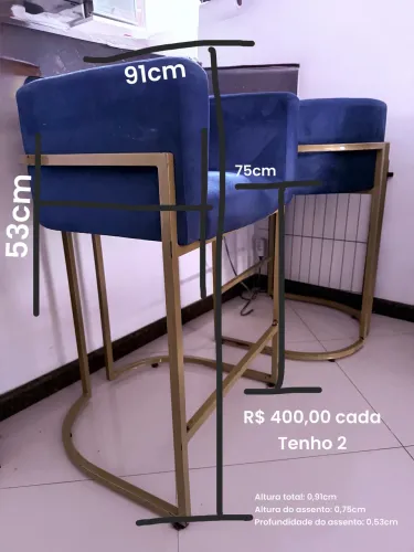 02 banquetas para cozinha americana ou varanda