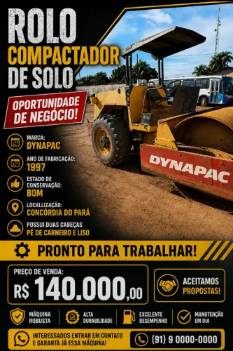 Rolo Dynapac CA-25 com duas cabeças (Pé de carneiro e Liso)