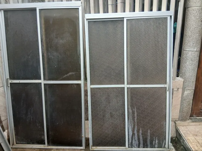 2 box de aluminio para banheiro alt.280x098cm e alt.168x100