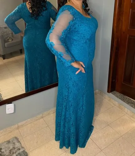 Vestido festa Azul Petróleo 