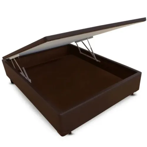 Base Bau Casal Corino Marrom Frete Grátis Até 12x