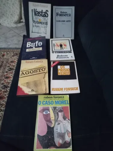 Lote 7 livros Rubem Fonseca Grande Arte Vastas Emoções Cobrador Prisioneiros Agosto Morel