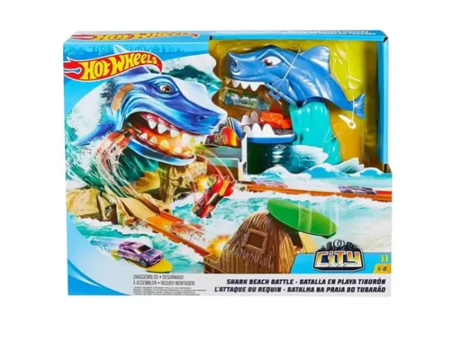 Pista Hot Wheels City Ataque Tubarão 38cm