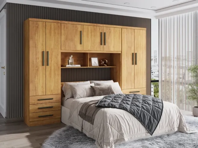 Guarda-Roupa Modulado Casal com Cabeceira Baú l43